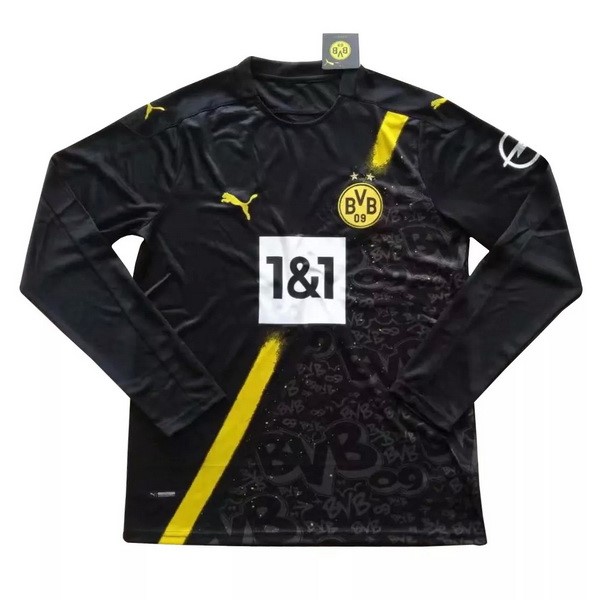 Camiseta Borussia Dortmund Replica Segunda Ropa ML 2020/21 Negro